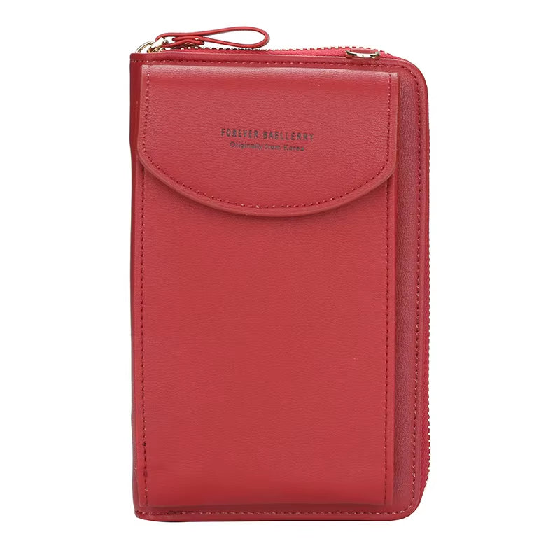 Elegance On-the-Go – Luxe PU Leather Crossbody Shoulder Bag with Phone & Card Organizer