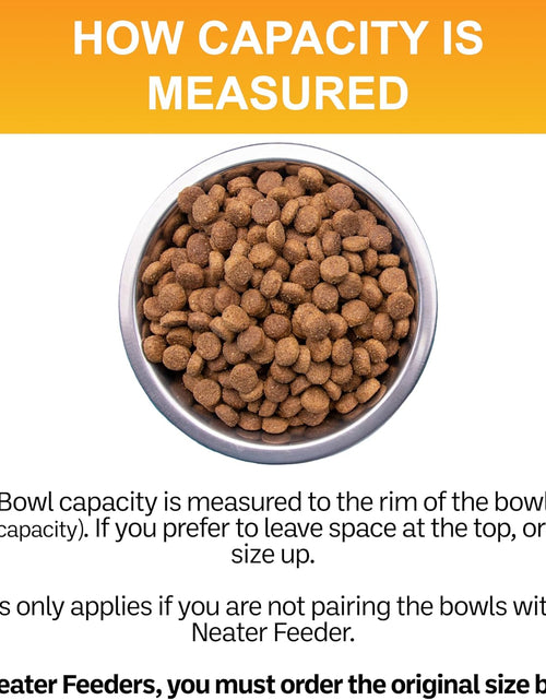 Load image into Gallery viewer, Stainless Steel Dog and Cat Bowls (2 Pack) Neater Feeder Cat Deluxe or Cat Express Extra Replacement Bowl (Metal Food and Water Dish) (1 Cup)
