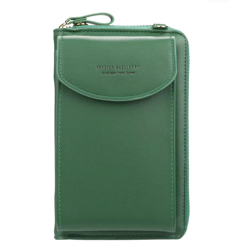 Elegance On-the-Go – Luxe PU Leather Crossbody Shoulder Bag with Phone & Card Organizer