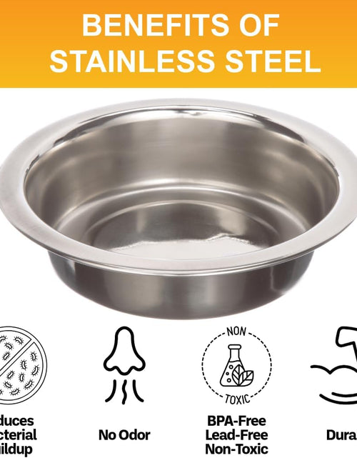 Load image into Gallery viewer, Stainless Steel Dog and Cat Bowls (2 Pack) Neater Feeder Cat Deluxe or Cat Express Extra Replacement Bowl (Metal Food and Water Dish) (1 Cup)
