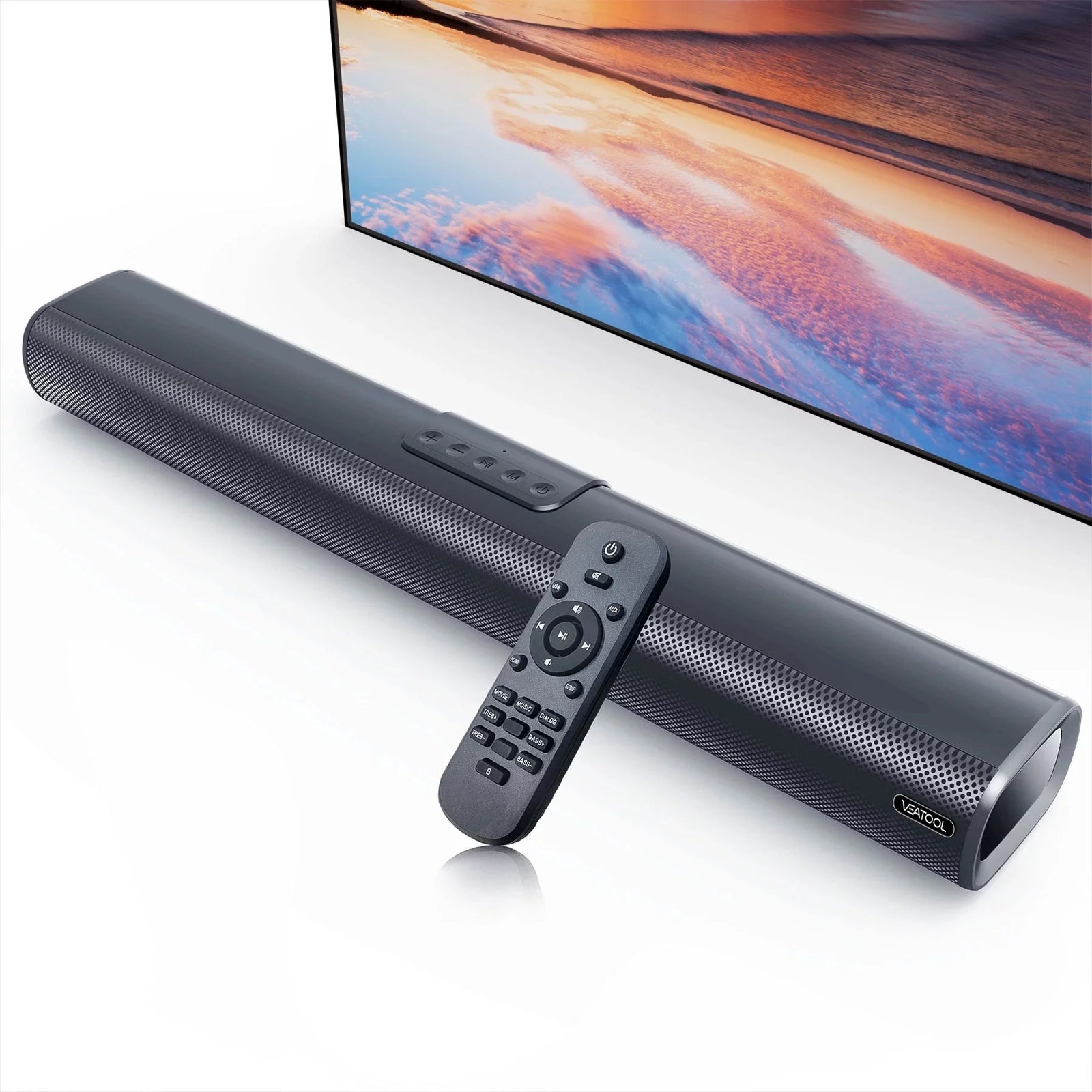 S20L Barras De Sonido Para TV, Sistema De Sonido Envolvente 3D Barra De Sonido Para TV, Audio De Cine En Casa 2.1 Ch Con Subwoofer Integrado, Altavoces Para TV De 50W / HDMI ARC, Bluetooth, Óptico, RCA, USB Y AUX Montable En Pared