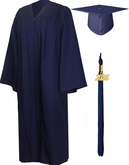 Load image into Gallery viewer, Matte Graduation Gown Cap Tassel Set 2022 for High School and Bachelor
