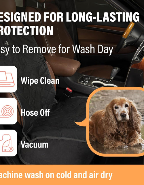 Load image into Gallery viewer, Front Dog Car Seat Cover for SUV, Trucks, Sedans. Waterproof Car Seat Covers for Dogs Front Seats Only. Car Seat Protector for Dogs - Orange

