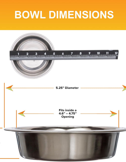 Load image into Gallery viewer, Stainless Steel Dog and Cat Bowls (2 Pack) Neater Feeder Cat Deluxe or Cat Express Extra Replacement Bowl (Metal Food and Water Dish) (1 Cup)
